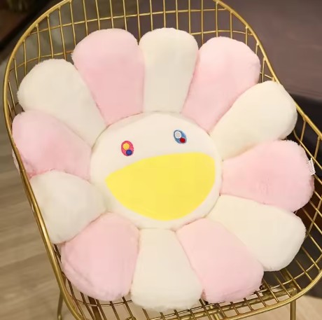 Sunflower Pillow — Pink & White