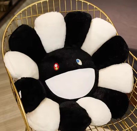 Sunflower Pillow — Black & White