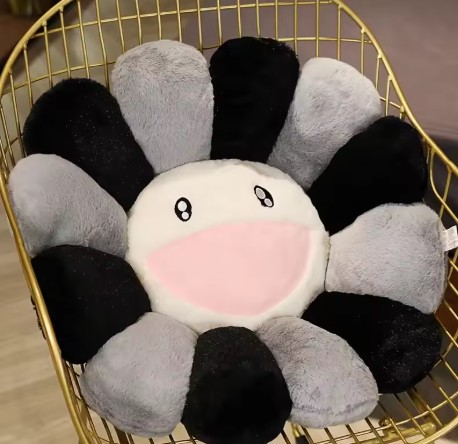 Sunflower Pillow — Black & Grey